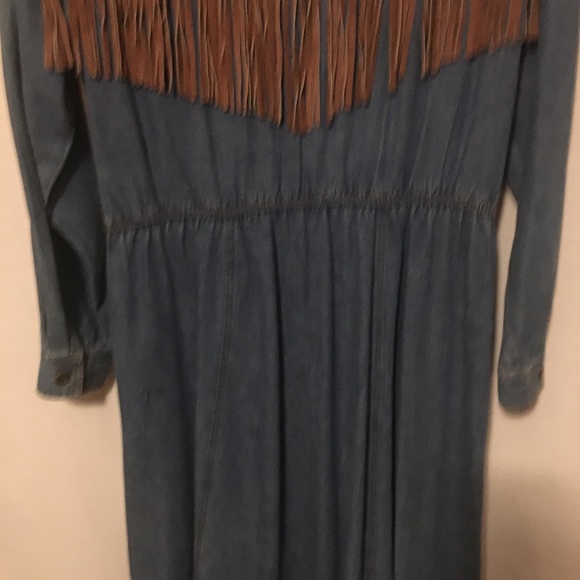 Leather and Denim Dress Size 8 - Picture 8 of 12